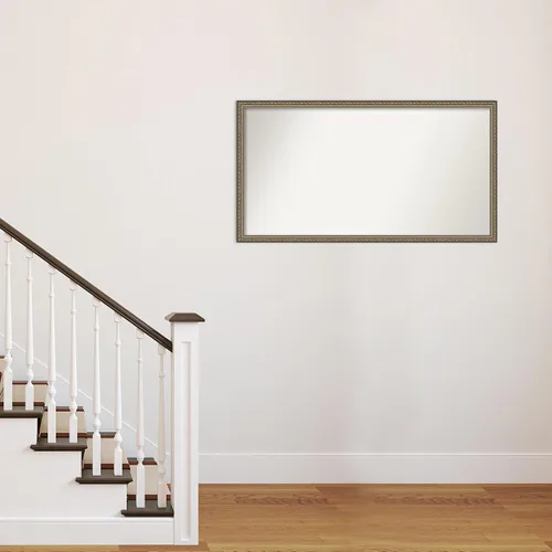 Vista 4 de Amanti Art Silver Bathroom Mirror for Over Sink, 25x46 Custom Made Parisian Silver Rectangle Vanity Mirror, Oversize Traditional Wood Frame, Hangs