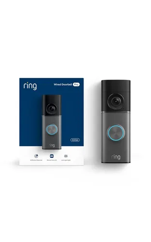 Vista 2 de Videotimbre cableado Ring Pro (modelo más reciente): Retinal 4K con video de gran angular, zoom 10x mejorado y visión bajo poca iluminación Plateado