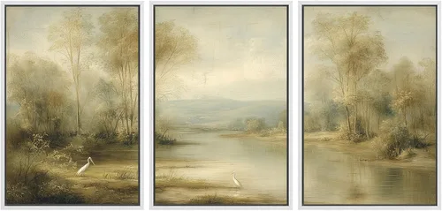 Vista 291 de SIGNWIN Lienzo enmarcado para pared, juego de arte de collage de hojas transparentes en blanco y negro, ilustraciones de naturaleza silvestre, arte