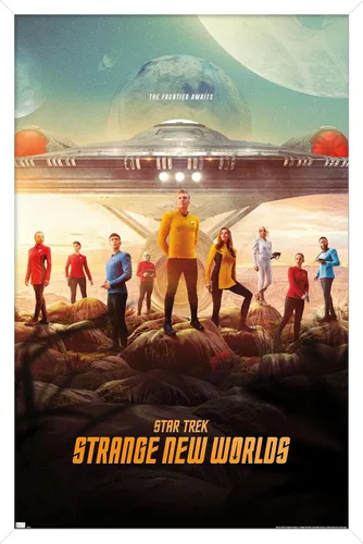 Vista 14 de Star Trek: Strange New Worlds - Póster de pared de arte clave, 22.4 pulgadas de largo x 14.7 pulgadas de ancho, versión enmarcada de madera