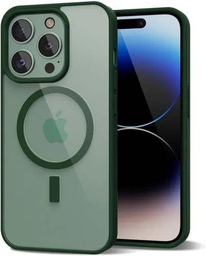 Vista 201 de oakxco Funda magnética transparente compatible con Magsafe, bonita funda delgada y transparente de poliuretano termoplástico no amarillenta, carcasa