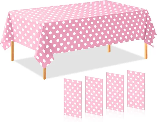Vista 24 de Paquete de 3 manteles de plástico desechables de 54 x 108 pulgadas, color morado claro, azul claro, rosa claro, para mesas de 6 a 8 pies, fiestas