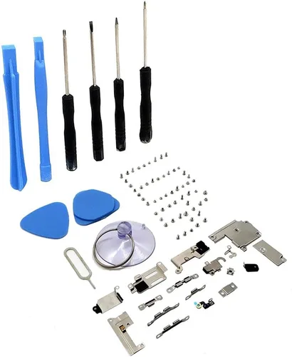 Vista 14 de Piezas internas de la cubierta de la placa de metal para el iPhone 5, reemplazo del soporte incluye juego completo de tornillos y kit