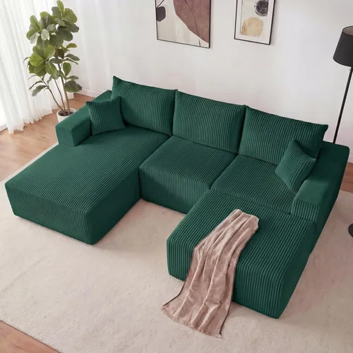 Vista 18 de Sofá seccional modular de 108", sofá seccional Cloud con asiento profundo, sofá modular moderno en forma de L con chaise, sofás tapizados sin Beige
