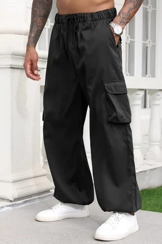 Vista 2 de Pantalones cargo para hombre, pantalones deportivos de senderismo, hip hop, holgados, para trabajo, atléticos, holgados, para exteriores