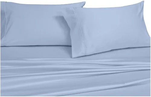 Vista 3 de Royal Hotel Bedding Sábanas de 3 piezas de algodón suave, juego de sábanas de 340 hilos, sábana de 100% algodón sólido, tejido satinado, bolsillo