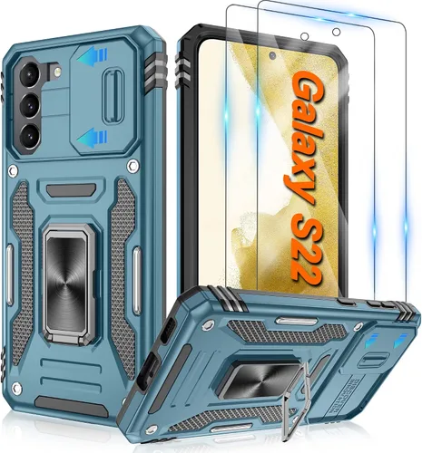 Vista 73 de Atump Funda para Motorola Moto G Play 2024 (4G) con [paquete de 2] protector de pantalla HD y cubierta para cámara deslizante, soporte de anillo
