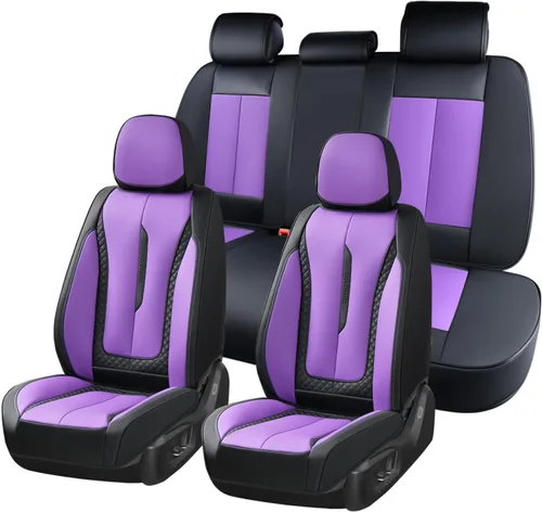 Vista 23 de Coverado - Fundas de asiento delantero de coche, fundas de asiento de cuero de lujo para automóviles, fundas de asiento de automóvil protectoras