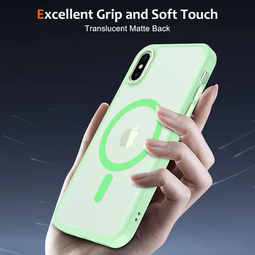 Vista 482 de Anuck - Funda magnética para iPhone 11 compatible con MagSafe, carcasa trasera mate translúcida dura, borde de TPU, delgada, resistente a impactos