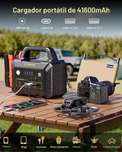 Vista 4 de VTOMAN V-Truck Pro 8000A Arrancador de Batería de Coche con Carga Rápida de 65W, Arrancador Portátil de 41600mAh para Todos los Motores de Gasolina