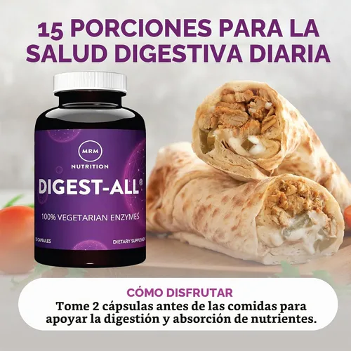 Vista 5 de MRM Nutrition Digest-All Digestive Enzimes - Sin gluten, 15 porciones