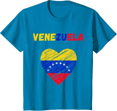 Vista 62 de Camiseta con la bandera venezolana con corazón de Venezuela, Negro