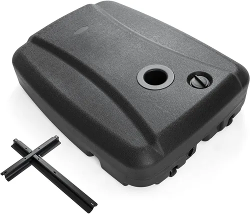 Vista 11 de Tangkula Base universal de sombrilla compensada, base resistente rellena de agua y arena con base cruzada y ruedas, soporte de paraguas con ruedas