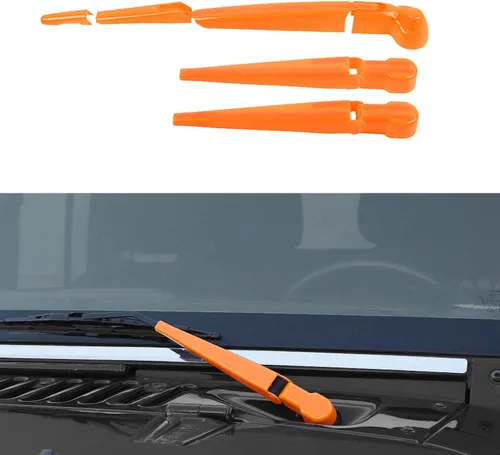 Vista 11 de RAZPOY JK Limpiaparabrisas frontal y trasero, 3 piezas, compatible con Jeep Wrangler JK JKU 2007-2017, azul