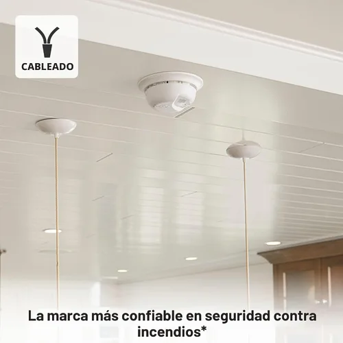 Vista 4 de First Alert SMI100-AC, Alarma de humo con interconexión cableada y respaldo de batería, paquete de 1 Batería de reserva SMI100-AC, 9V