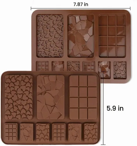 Vista 4 de 4 moldes de chocolate Break Apart, bandeja de dulces de 9 cavidades