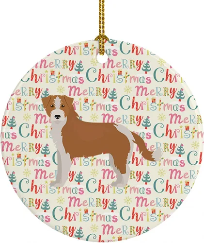 Vista 80 de Caroline's Treasures Abyssinian Sand Terrier - Adorno de cerámica para colgar en el árbol de Navidad, para el hogar, Navidad, fiestas, regalo, 3
