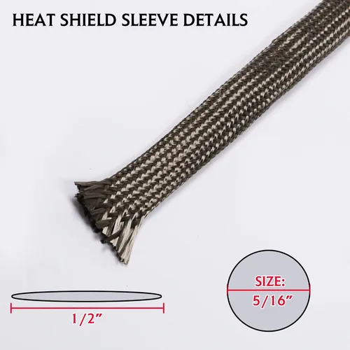 Vista 3 de Funda de calor para manguera, cable de bujía de combustible automotriz, protector térmico (5/16 pulgadas - 6 pies)