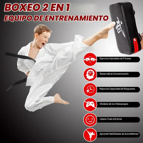 Vista 2 de 2-in-1 Boxing Pads Set, Punch Mitts & Kick Pad Combo for Kids & Adults, Adjustable MMA Training Gear for Boxing, Kickboxing, Karate & Taekwondo