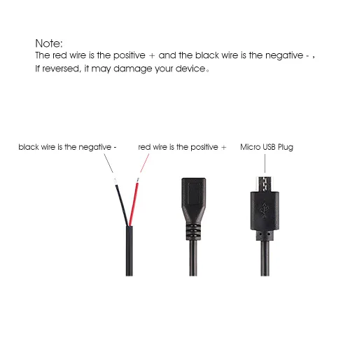 Vista 5 de 4 cables micro USB 2 negros de 1 pie, 2.1 A 5 V, 28 AWG, 2 núcleos, reparación de coletas de alimentación, 2 enchufes macho y 2 hembra incluidos