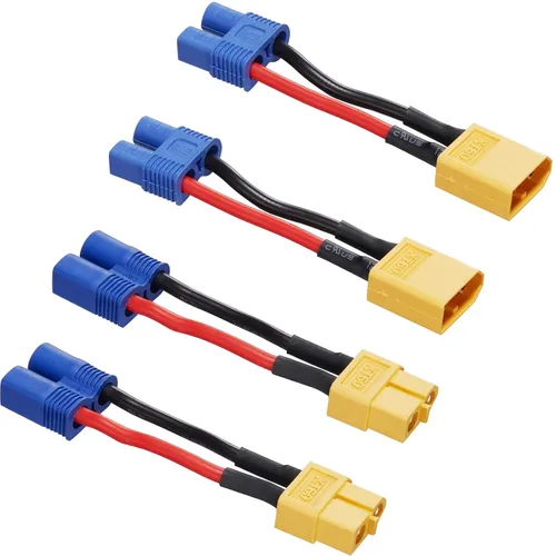 Vista 9 de XT30 a EC3 Adaptador Conector Macho Hembra para RC FPV Drone Coche Cargador de Batería Lipo NiMH ESC (Paquete de 4) Adecuado para RC FPV Drone Car
