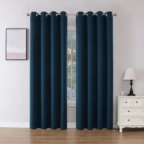 Vista 57 de Joydeco Cortinas opacas para dormitorio de 72 pulgadas de largo, 2 paneles de cortinas con aislamiento térmico para oscurecer la habitación