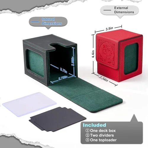 Vista 5 de Venssu MTG Caja de cubierta con pantalla Commander, funda para cartas de ángel para 120 tarjetas de una sola funda, caja de almacenamiento