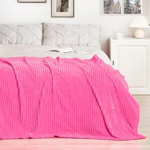 Vista 90 de Vessia - Manta de forro polar de franela (50x70 pulgadas), manta 3D de jacquard negra, esponjosa y cálida para sofá, sillón, cama, silla, 300GSM