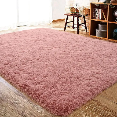 Vista 29 de ISEAU Alfombra de pasillo cómoda y esponjosa para dormitorio, de felpa con base de goma antideslizante, para dormitorio de bebé, al lado de la cama