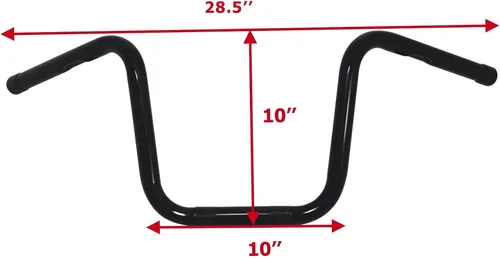 Vista 2 de Manillar de 10 pulgadas Rise Drag Ape colgador de 1'' compatible con Harley Davidson Sportster XL 883 1200 Dyna Wide Glide Street Bob Low Rider