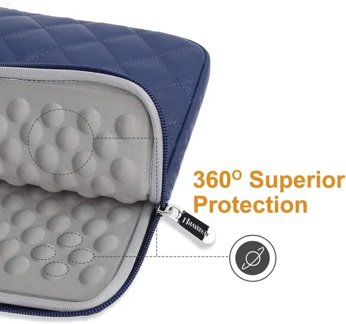 Vista 5 de RAINYEAR - Funda para laptop de 13.3 pulgadas, funda protectora acolchada de piel sintética, a prueba de golpes, resistente al agua, compatible