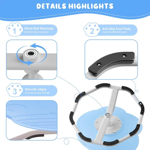 Vista 5 de Qusases Sillas Giratorias Sensoriales para Niños, Silla Giratoria para Niños Autistas, Juguetes Sensoriales de Sentarse y Girar, Entrenamiento