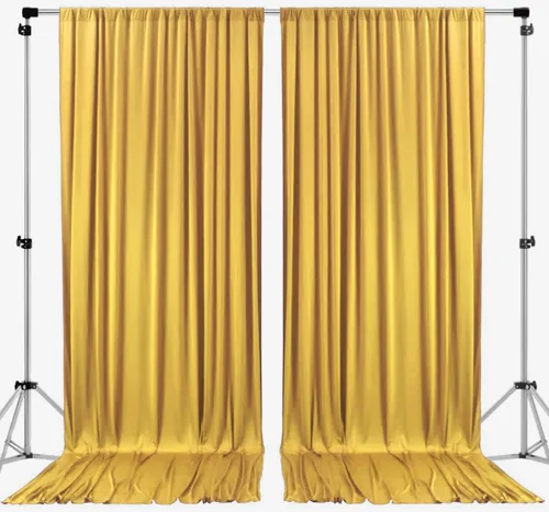 Vista 22 de AK TRADING CO. Cortinas de telón de fondo de poliéster beige de 10 x 10 pies con bolsillos para varillas - Cortinas para decoración de ventanas