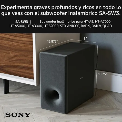 Vista 3 de Sony Subwoofer inalámbrico SA-SW3 para BRAVIA THEATER