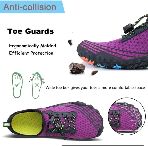 Vista 6 de MAYZERO Zapatos de agua para hombres y mujeres, zapatos de surf, playa, piscina, zapatos de punta ancha, senderismo, zapatos de agua, zapatillas