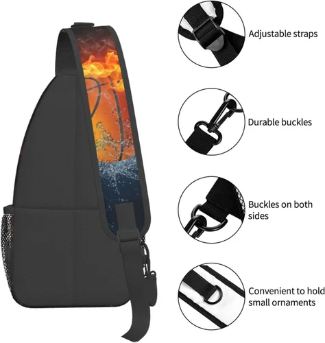 Vista 5 de Baloncesto cruzado bolsa de pecho al aire libre deporte bandolera bandolera mochila viaje senderismo bolsa de pecho mochila para mujeres hombres