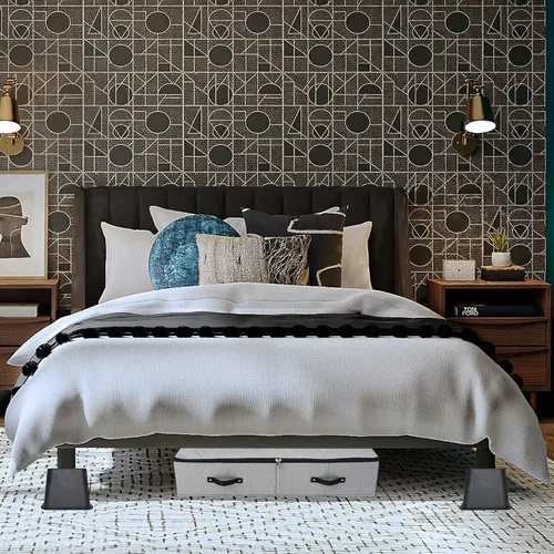 Vista 7 de HauSun Elevadores de cama de 3 pulgadas, marco de muebles cuadrado resistente para cama, sofá, silla, escritorio, sofá y litera, 4