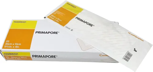 Vista 8 de Smith & Nephew PRIMAPORE Peripheral IV - Apósito adhesivo no tejido, apósito absorbente para heridas, paquete de 20 unidades (6 x 3 1/8 pulgadas)
