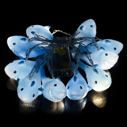 Vista 7 de Fantasee 1.5M 10 luces LED de tiburón, luces de cadena de hadas fantásticas operadas por batería para dormitorio, habitación de bebé, habitación