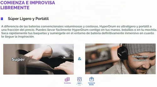 Vista 4 de Juego de batería electrónica virtual, palillos de aire sin ruido portátil con conectividad MIDI Bluetooth para principiantes, adultos y estudiantes