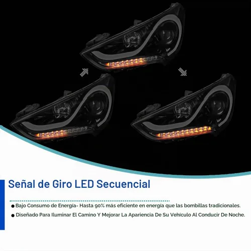 Vista 5 de SPEC-D TUNING - Faros delanteros LED de humo negro brillante