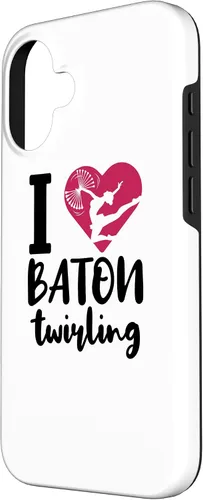 Vista 2 de iPhone 16 I Love Baton Twirling Majorette Baton Twirler Case