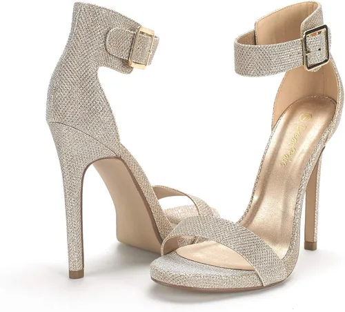 Vista 4 de DREAM PAIRS Sandalias de tacón con correa de tobillo para mujer