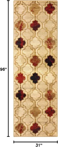Vista 2 de BLUENILEMILLS BNM - Alfombra de pasillo para interiores con respaldo de yute, perfecta para cocina, dormitorio, madera dura, sala de estar Beige