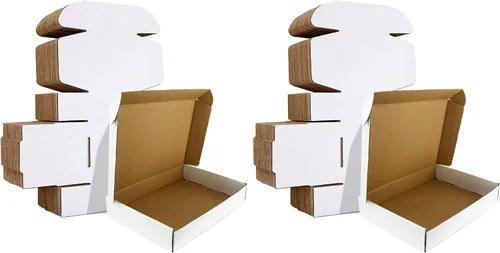 Vista 10 de HORLIMER Paquete de 40 cajas de envío de 5 x 5 x 5, caja de cartón corrugado blanco para correo, embalaje, pequeñas empresas