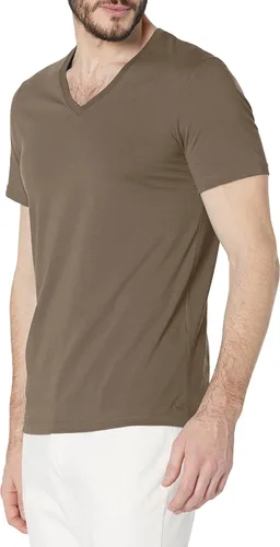 Vista 12 de Armani Exchange Camiseta de manga corta con cuello en V de algodón Pima para hombre Beacon Blue