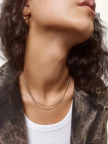 Vista 5 de Hey Harper - Collar de espiga de oro para mujer, juego de Nassau, impermeable, resistente al sudor, no se deslustra, collar de acero inoxidable