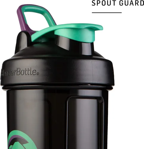 Vista 4 de BlenderBottle - Botella agitadora Pro Series Marvel perfecta para batidos de proteínas y preentrenamiento, 28 onzas, Capitán Marvel