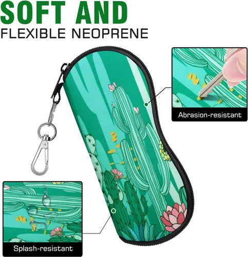 Vista 3 de MoKo Estuche suave para lentes de sol, paquete de 2, estuche de neopreno portátil ultraligero con cremallera para gafas, caja de seguridad