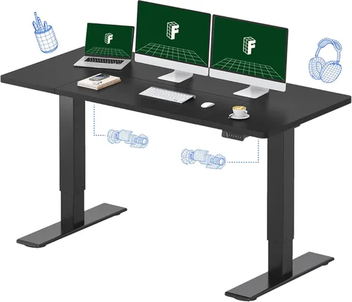 Vista 30 de FLEXISPOT Escritorio Eléctrico de Pie de Una Pieza, 40 x 24 Pulgadas Escritorio Ajustable con Superficie Sin Costuras, Controlador de Memoria